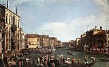 Canaletto Paintings - Regatta on the Grand Canal by Canaletto